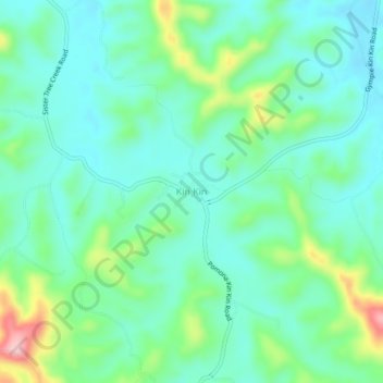 Mapa topográfico Kin Kin, altitud, relieve