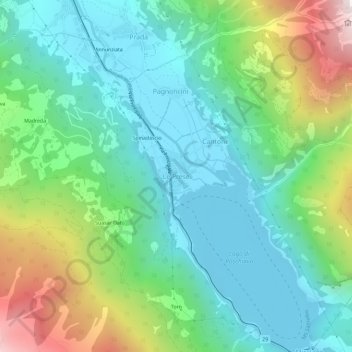 Mapa topográfico Le Prese, altitud, relieve