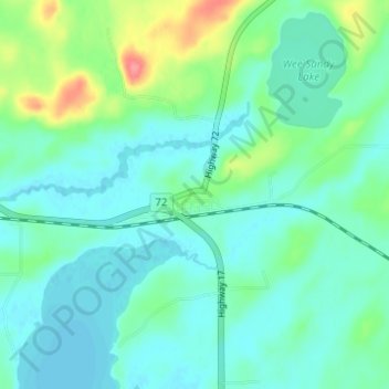 Mapa topográfico Dinorwic, altitud, relieve