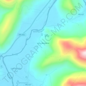 Mapa topográfico Linha Temerária, altitud, relieve