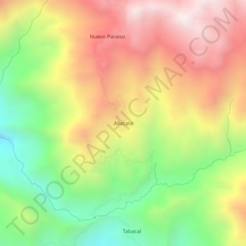 Mapa topográfico Allacate, altitud, relieve