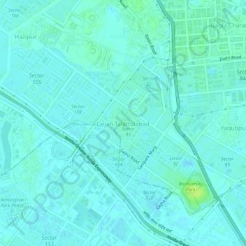 Mapa topográfico Gejah Talattulabad, altitud, relieve