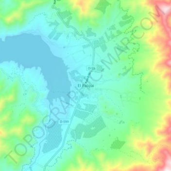 Mapa topográfico El Palqui, altitud, relieve