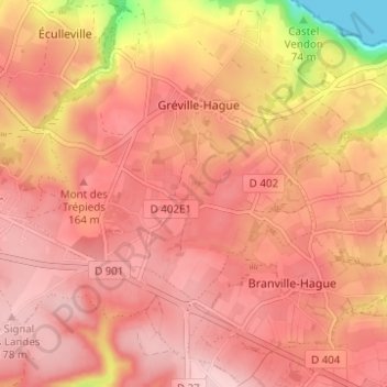 Mapa topográfico Le Lieu Bailly, altitud, relieve