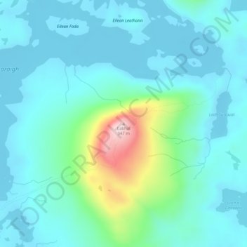 Mapa topográfico Eaval, altitud, relieve