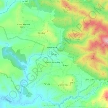 Mapa topográfico Pirineu, altitud, relieve