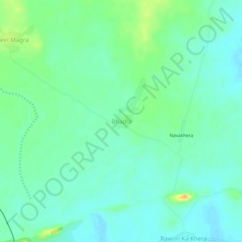 Mapa topográfico Bhadla, altitud, relieve