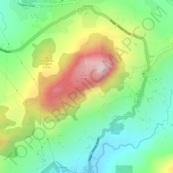 Mapa topográfico Mount Uling, altitud, relieve