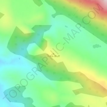 Mapa topográfico Black Bluff, altitud, relieve