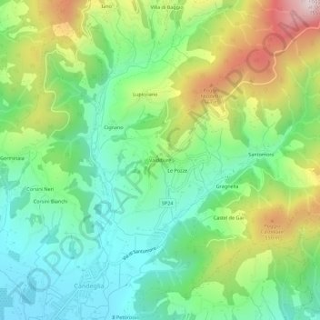 Mapa topográfico Valdibure, altitud, relieve