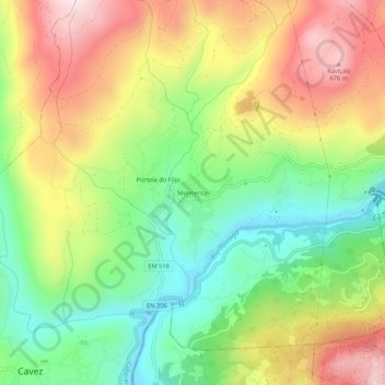 Mapa topográfico Moimenta, altitud, relieve