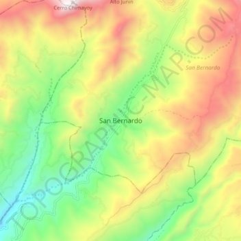 Mapa topográfico San Bernardo, altitud, relieve