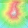 Mapa topográfico Volcán de Fuego, altitud, relieve