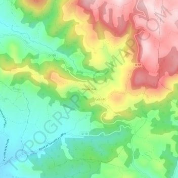 Mapa topográfico Gissac Bas, altitud, relieve