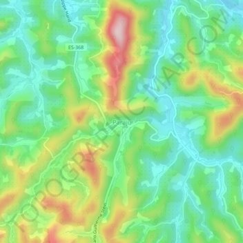 Mapa topográfico Paraju, altitud, relieve