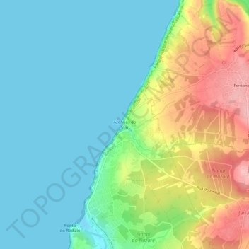 Mapa topográfico Azenhas do Mar, altitud, relieve