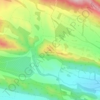 Mapa topográfico Romeral, altitud, relieve