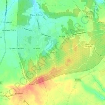 Mapa topográfico Torres, altitud, relieve