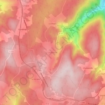 Mapa topográfico L'Espinasson, altitud, relieve