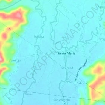 Mapa topográfico Kayhakat, altitud, relieve
