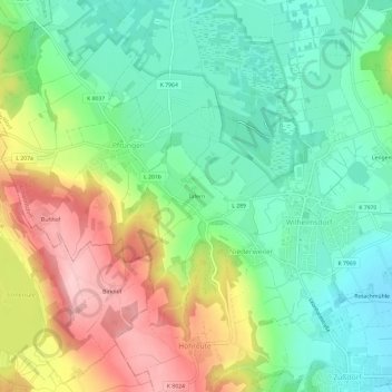 Mapa topográfico Tafern, altitud, relieve