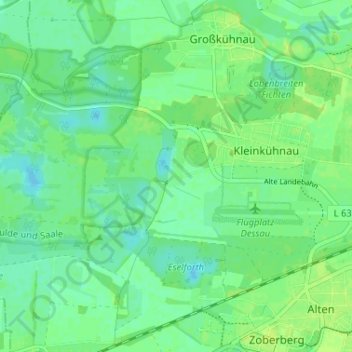 Mapa topográfico Siedlung Bergens Busch, altitud, relieve