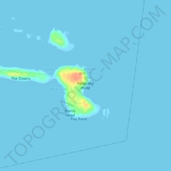 Mapa topográfico Ferryland Head, altitud, relieve