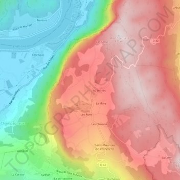 Mapa topográfico Le Borgey, altitud, relieve