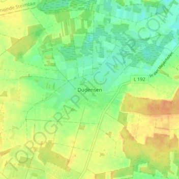 Mapa topográfico Dudensen, altitud, relieve
