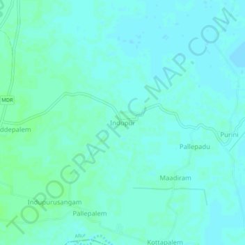 Mapa topográfico Indupur, altitud, relieve