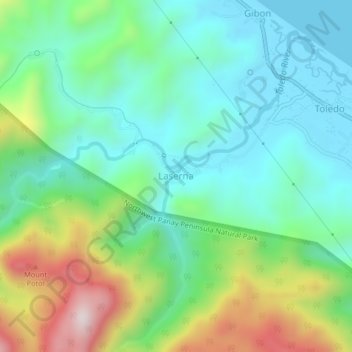 Mapa topográfico Laserna, altitud, relieve