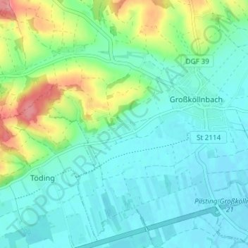 Mapa topográfico Leonsberg, altitud, relieve