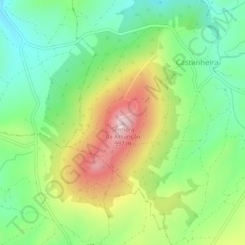 Mapa topográfico Senhora da Assunção, altitud, relieve