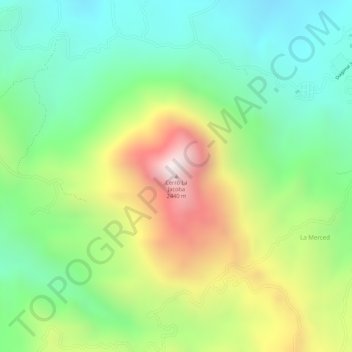 Mapa topográfico Cerro La Jacoba, altitud, relieve