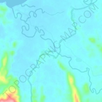 Mapa topográfico Culasian, altitud, relieve