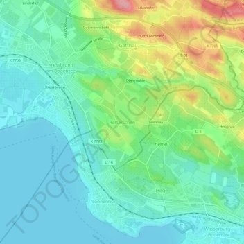 Mapa topográfico Retterschen, altitud, relieve
