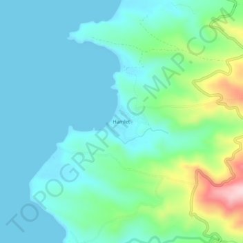 Mapa topográfico Hamlet, altitud, relieve