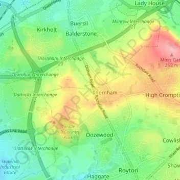 Mapa topográfico Summit, altitud, relieve