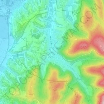 Mapa topográfico Sulz, altitud, relieve