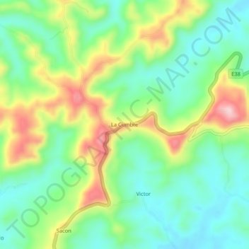 Mapa topográfico La Cumbre, altitud, relieve