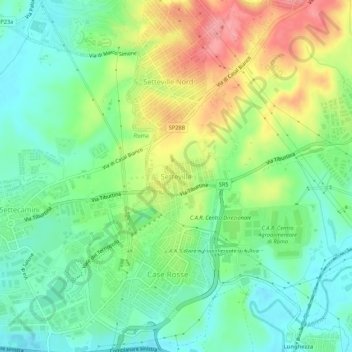 Mapa topográfico Setteville, altitud, relieve