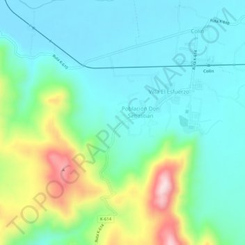 Mapa topográfico Santa Clara Sur, altitud, relieve