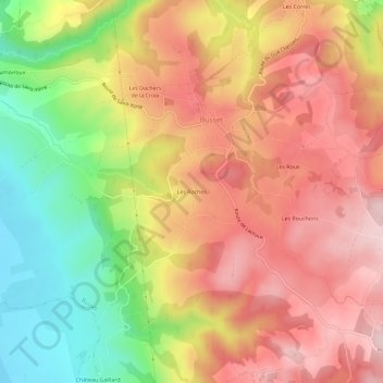 Mapa topográfico Les Roches, altitud, relieve