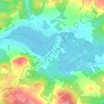 Mapa topográfico Trois-Lacs, altitud, relieve