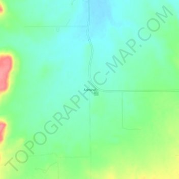 Mapa topográfico Admiral, altitud, relieve