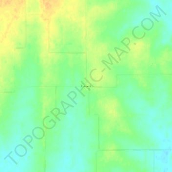 Mapa topográfico Hoover, altitud, relieve