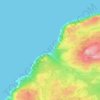 Mapa topográfico Anse à Dinand, altitud, relieve