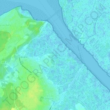 Mapa topográfico Les Bolets, altitud, relieve