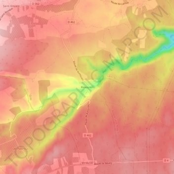 Mapa topográfico Rimouren, altitud, relieve