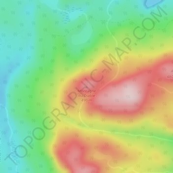 Mapa topográfico Montagne du Diable, altitud, relieve